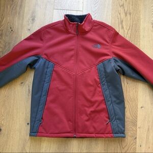 The North Face Jacket Mens Large Red Gray Apex Chromium Thermal Coat Windwall